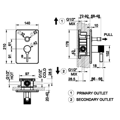 Змішувач для душу Gessi Inciso Chrome (58079-031)