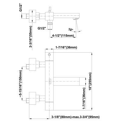 Graff Structure Термостатичний настінний змішувач для ванни 2396000