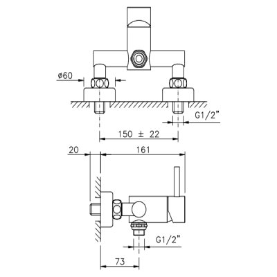 Nicolazzi Olympus Змішувач для душу настінний 3705