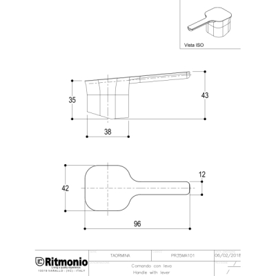 Ritmonio Taormina змішувач для душу настінний PR43GQ101+PR35MC001