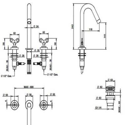 Bongio Acquacarica Змішувач для раковини 63501CRPR