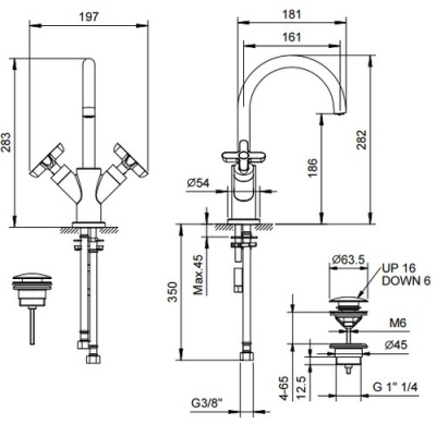 Fantini Icona Classic Змішувач для раковини R056F колір хром