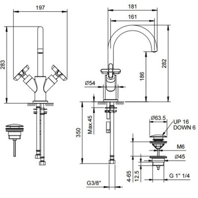 Fantini Icona Classic Змішувач для раковини R056F колір хром