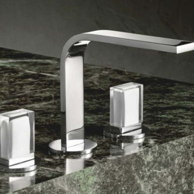Fantini Venezia Змішувач для раковини на виріб N504S колір хром + ручки мурано білі