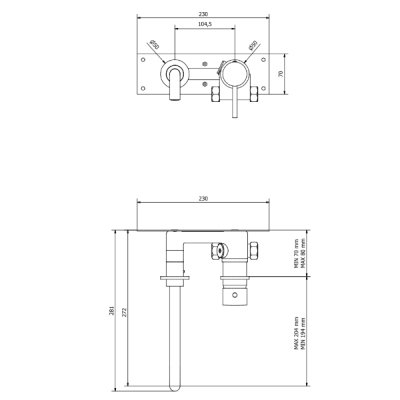 IB Rubinetterie Industria Змішувач для раковини настінний ID206