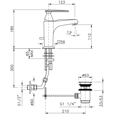 Nicolazzi Vincent Змішувач для раковини 3002CR35