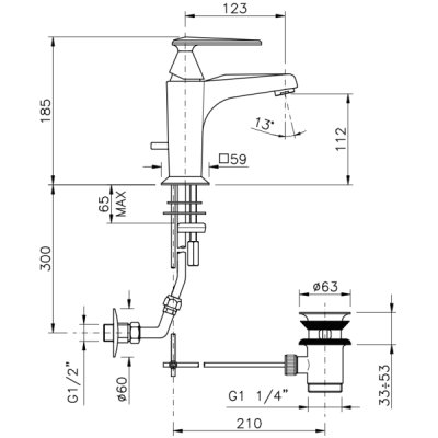Nicolazzi Vincent Змішувач для раковини 3002CR35