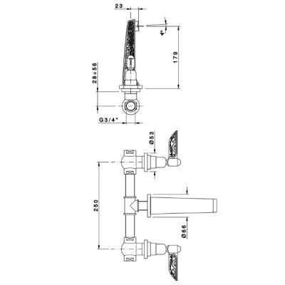 Nicolazzi liberty Змішувач для раковини настінний 1077CR16