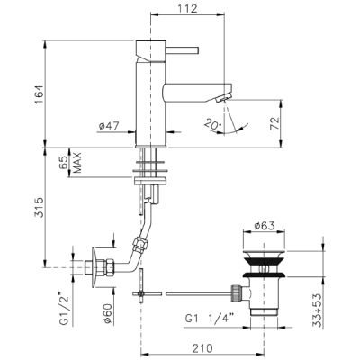 Nicolazzi Olympus Змішувач для раковини на виріб 3702