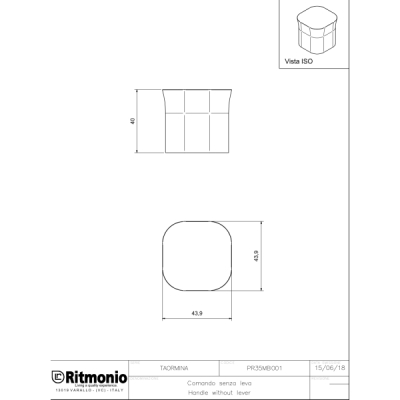 Ritmonio Taormina змішувач для раковини на виріб PR35AP201+PR35MB001