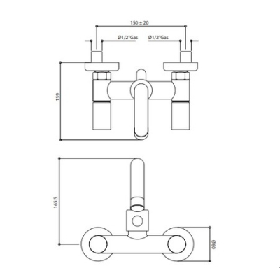 Bongio Aqua Змішувач для настінної ванни 40536/DR