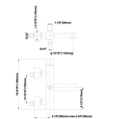 Graff Structure Змішувач для ванної настінний 2359500