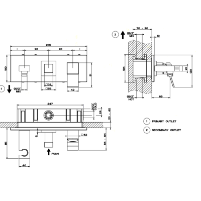 Прихована частина змішувача Gessi (44639)