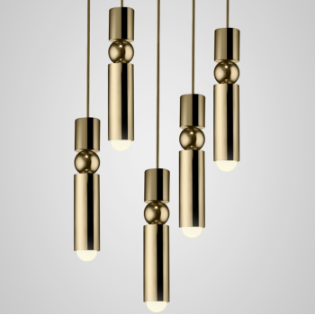 Люстра Lee Broom - Fulcrum Chandelier 5 Piece Gold