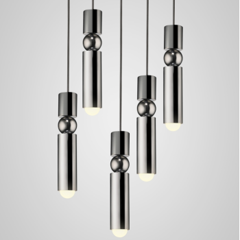 Люстра Lee Broom - Fulcrum Chandelier 5 Piece Silver