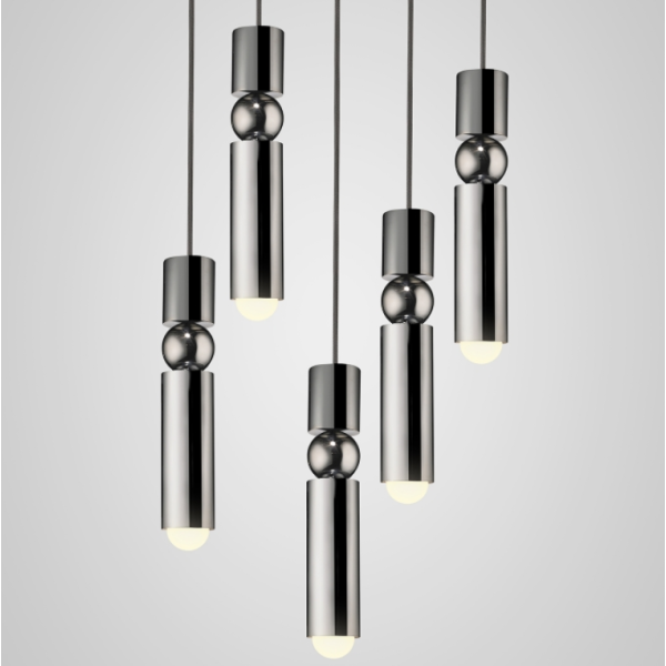 Люстра Lee Broom - Fulcrum Chandelier 5 Piece Silver