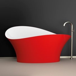 Акрилова ванна Glass Design - Flower Style Ferrari red / white gloss