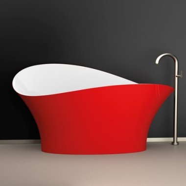 Акрилова ванна Glass Design - Flower Style Ferrari red / white gloss