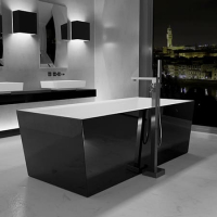 Акрилова ванна Glass Design - Mont Blanc black gloss / white gloss
