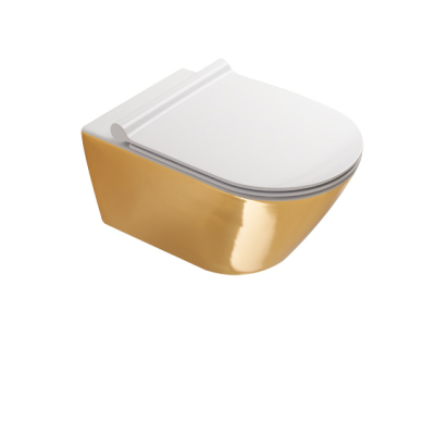CATALANO Gold&Silver Унітаз підвісний з кришкою без ободковий білий/золото