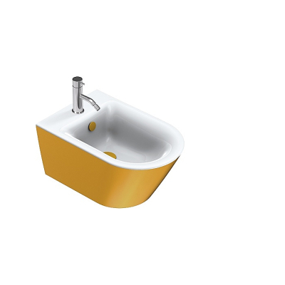 CATALANO Gold&Silver Унітаз підвісний з кришкою без ободковий білий/золото