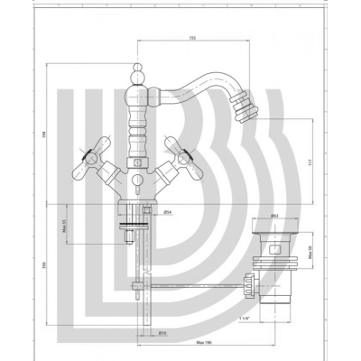 Bianchi Old Fashion змішувач для біде BIDOLF104100 CRM