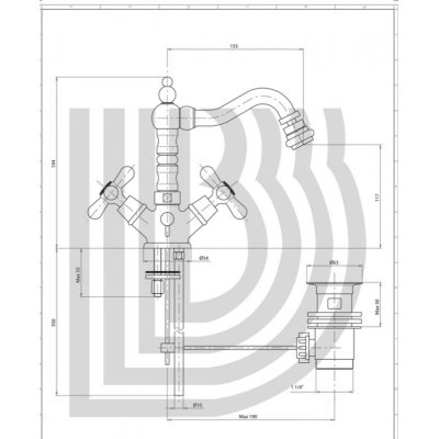 Bianchi Old Fashion змішувач для біде BIDOLF104100 CRM