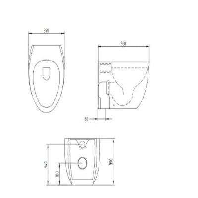 AeT Oval унітаз для підлоги S541 колір білий з декором