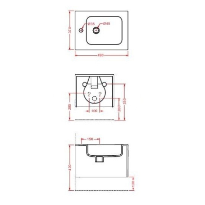 ArtCeram Block біде біле BKB001
