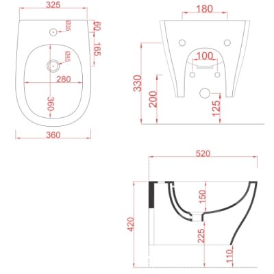 ArtCeram Ten біде підвісне TEB002