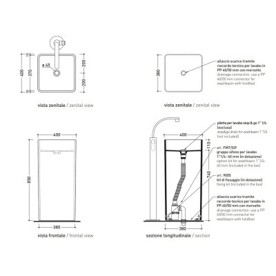 Flaminia Monowash раковина підлогова кольорова MW40C