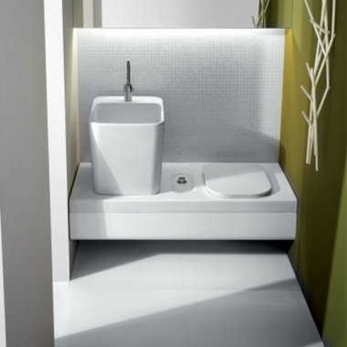 Hatria G-full унітаз поєднаний з раковиною підвісною білий YXJW01+YXG801+YXH901
