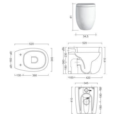Nic Design Milk унітаз підлоговий cemento