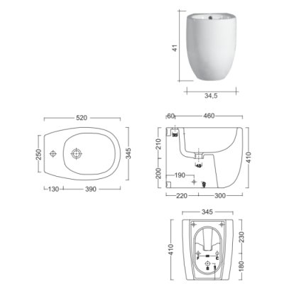 Nic Design Milk біде біле підлогове 004 280